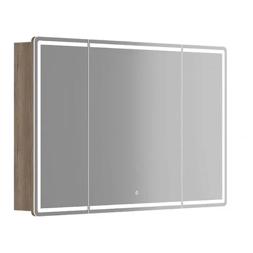 Зеркальный шкаф Sancos Mirror MI120EG, 120 см, с подсветкой, цвет дуб галифакс натуральный