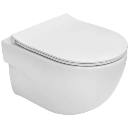 Унитаз подвесной Roca Meridian Compacto Rimless безободковый с пневмокрышкой Slim, 346244000 + 8012B2002