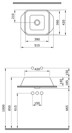 Раковина Bocchi Elba 1005-001-0125, белая