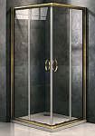 Душевой уголок Good Door Jazze CR-100-C-G, 100 х 100 х 185 см, стекло прозрачное, профиль золото, ДЖ00058