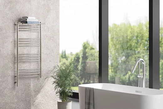 Полотенцесушитель электрический Сунержа Богема 3.0 1000x500 с полкой, хром, L/R