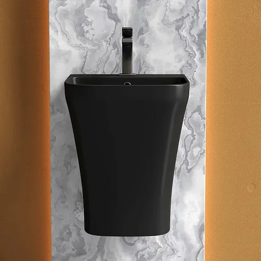 Раковина моноблок Ceramicanova Dion CN6067MB, 36 см, сантехфарфор, цвет черный матовый