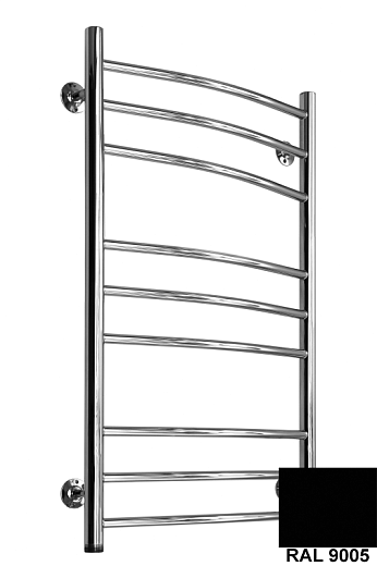 Полотенцесушитель Ростела Свирель D нижнее подключение 1/2" 50x80 9 перекладин черный