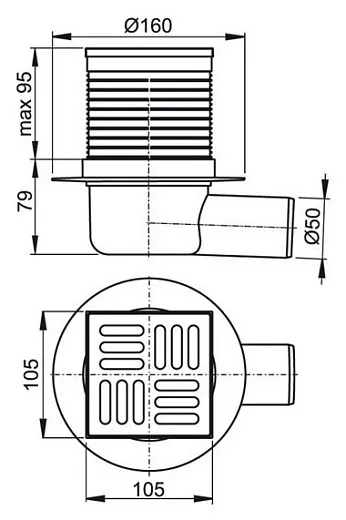 Душевой трап AlcaPlast APV1