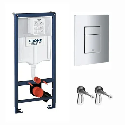 Инсталляция для унитаза Grohe Rapid SL с кнопкой Grohe Skate Cosmopolitan, хром, 38536001+38732000
