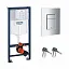 Инсталляция для унитаза Grohe Rapid SL с кнопкой Grohe Skate Cosmopolitan, хром, 38536001+38732000