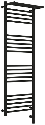 Полотенцесушитель электрический Сунержа Богема 3.0 1200 x 400 с полкой, ширина 43.2 см, высота 132.4 см, матовый черный, L/R