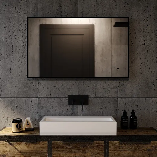 Зеркало Raval Альтера Black 60х100 бесконтакт Гор/верт, AltBl.02.600x1000/W/RL