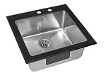 Мойка со стеклом ZorG GS 5553 black Мойка со стеклом ZorG GS 5553 black
