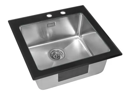 Мойка со стеклом ZorG GS 5553 black