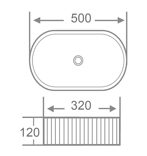 Умывальник накладной Roxen Royal Oval 570170-M