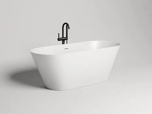 Ванна Salini Mona 102922MF, 169 х 72 см, из искусственного камня S-Stone, цвет белый матовый, покраска по RAL полностью