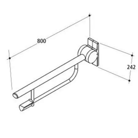 Складной шарнирный опорный поручень 80 см Ideal Standard CONTOUR S6360MY