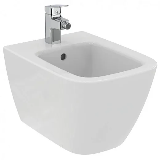 Биде подвесное с отверстием под смеситель Ideal Standard i.life S T459301, с крепежом для полностью скрытого монтажа