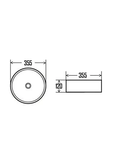 AQM5012MP Раковина накладная AQUAme круглая, цвет розовый матовый. 355x355x120