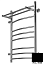 Полотенцесушитель Ростела Свирель D+ боковое подключение 1" левый 50x80 10 перекладин с полкой черный Полотенцесушитель Ростела Свирель D+ боковое подключение 1" левый 50x80 10 перекладин с полкой черный