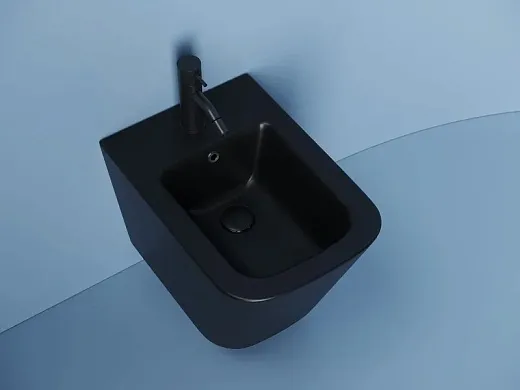Биде Ceramicanova Union CN4010MB, подвесное, черное матовое, сантехфарфор