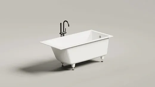 Ванна Salini Cascata 105011M, 150 х 70 см, из искусственного камня S-Sense, цвет белый матовый