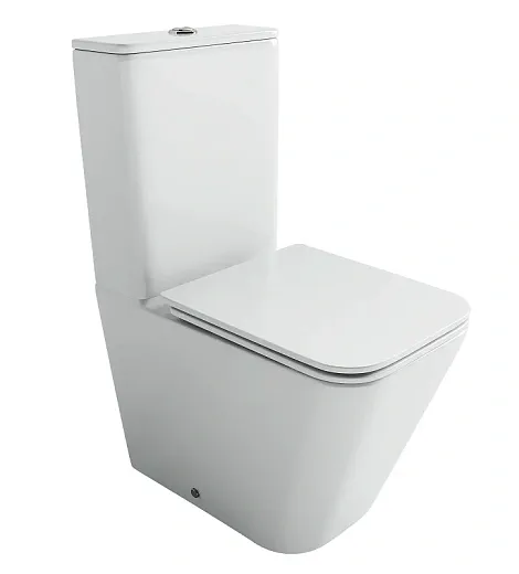 Напольный унитаз Ceramicanova Cubic CN1803T, безободковый, смыв Торнадо, сиденье микролифт, белый