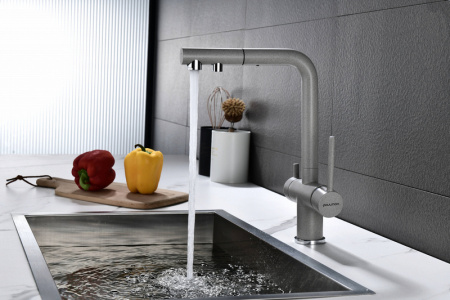 Смеситель PAULMARK SERPENTINE Se213222-DG, (серый/графит)