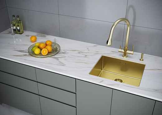 Смеситель PAULMARK LANGE La214212-SBG (золото/светлое брашированное золото)