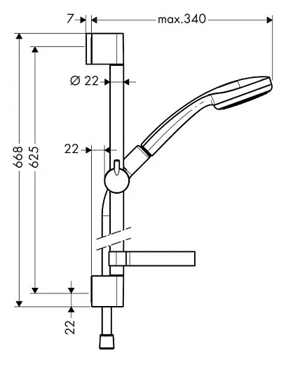 Душевой гарнитур Hansgrohe Croma 100 1jet 27717000 Unica'C