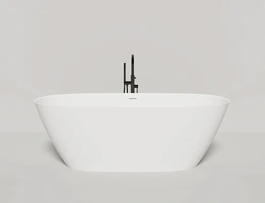 Ванна Salini Sofia 102529MF, 185 х 90 см, из искусственного камня S-Stone, цвет белый матовый, покраска по RAL полностью