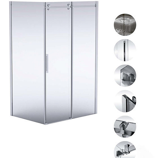 Душевой уголок Deante HIACYNT KQH_016P+KQH_032S 160x80 стекла прозрачные, профиль хром