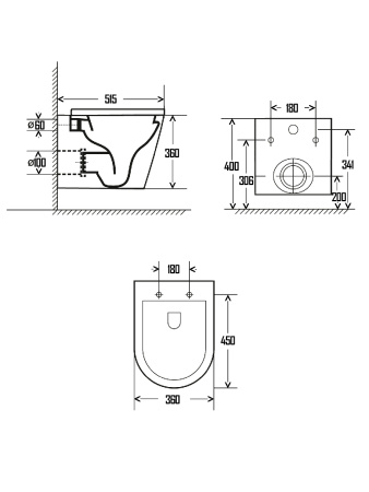 AQM2001MB Унитаз подвесной AQUAme с сиденьем SoftClose, Rimless, скрыт крепеж. 515x355x365, черный матовый AQM2001MB Унитаз подвесной AQUAme с сиденьем SoftClose, Rimless, скрыт крепеж. 515x355x365, черный матовый