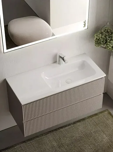 Тумба под раковину Sancos Snob R 100 см подвесная, правая, Doha Soft, SNR100RSM