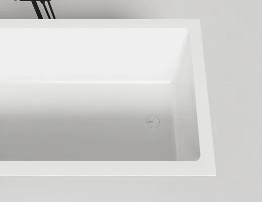Ванна Salini Cascata Kit 104513MF, 180 х 80 см, из искусственного камня S-Sense, с донным клапаном, цвет белый матовый, покраска по RAL полностью