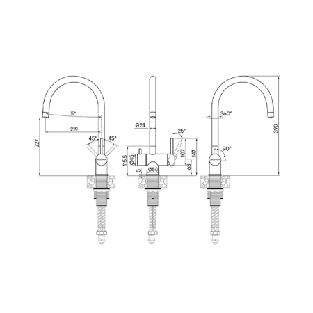 Смеситель PAULMARK HOLSTEIN Ho212065-BR, (бронза)