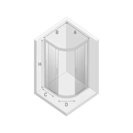 Душевой уголок New Trendy NEW PRAKTIC 90x90x165