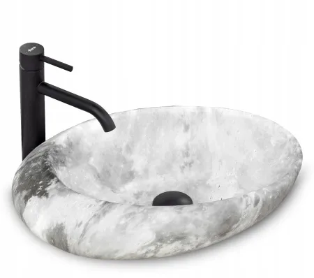Умывальник Rea Roxy C Stone  L.Grey 48,7x30,8 светло серый