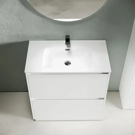 Тумба под раковину Sancos Libra Floor LB80FW, 80 см, напольная, цвет белый глянцевый