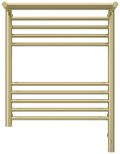 Полотенцесушитель электрический Сунержа Богема 3.0 600 x 500 с полкой, ширина 53.2 см, высота 72.4 см, шампань, L/R