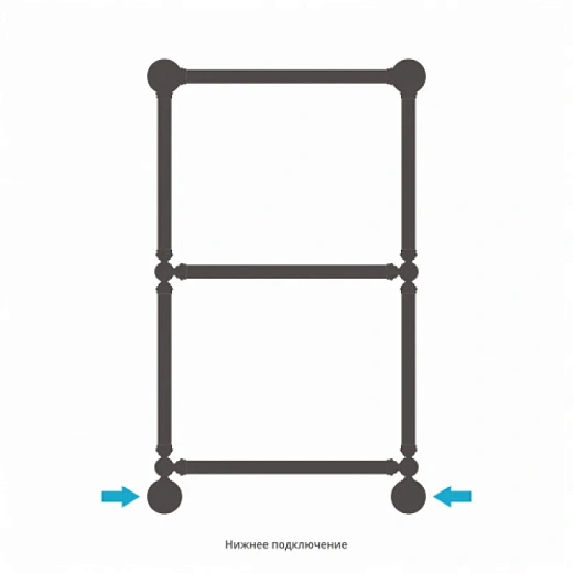 Полотенцесушитель водяной Сунержа Ренессанс 1304, 860x500, цвет состаренная бронза, 05-0280-8650