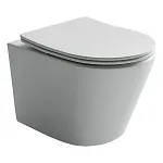 Подвесной унитаз Ceramicanova Balearica CN6000MW Rimless, безободковый, крышка микролифт, белый матовый, сантехфарфор
