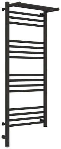 Полотенцесушитель электрический Сунержа Богема 3.0 1000 x 400 с полкой, ширина 43.2 см, высота 112.4 см, тёмный титан муар, L/R