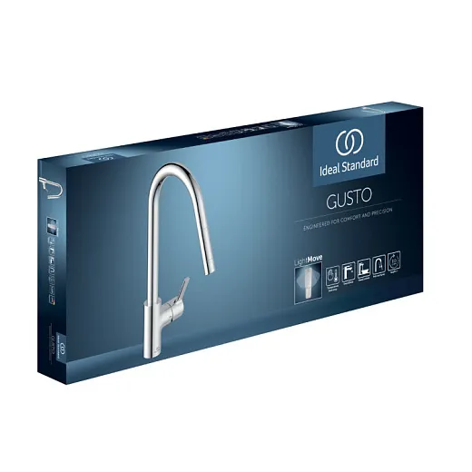 Смеситель для кухонной мойки Ideal Standard GUSTO BD414GN с высоким трубчатым вытяжным изливом R-типа