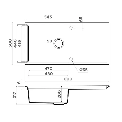 Кухонная мойка Omoikiri Sintesi 100-GB Artceramic/графит