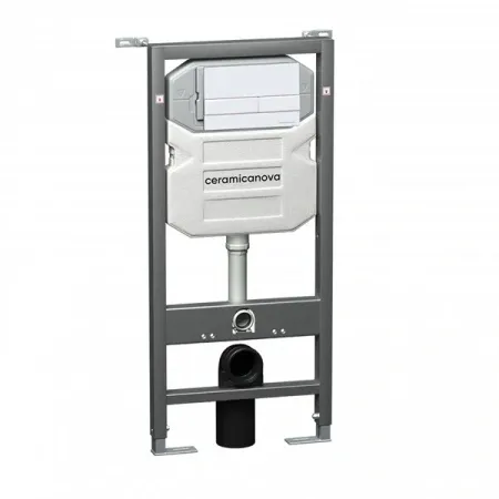 Инсталляция для унитаза Ceramicanova Envision CN1002W/Flat, с кнопкой и креплениями, цвет белый