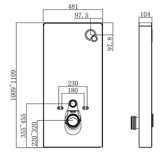 Инсталляционный модуль для подвесного унитаза Brunnen EIS BE-5221 Button Black