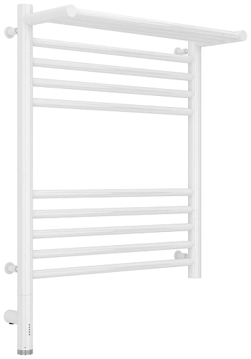 Полотенцесушитель электрический Сунержа Богема 3.0 600 x 500 с полкой, ширина 53.2 см, высота 72.4 см, белый, L/R
