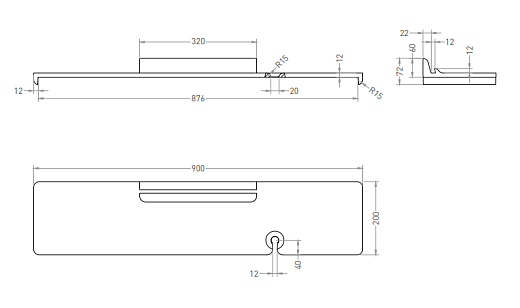 1906201M Полочка для ванн Salini GABBIANO (S-Stone, матовый)