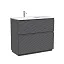 Тумба под раковину Sancos Folk Floor FL100FLGS/FL100FRGS, 100 см, напольная, чаша левая/правая, grey soft
