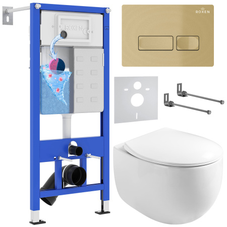 Комплект инсталляции с унитазом 6 в 1 Roxen StounFix Dual Fresh 968085 (состоит из: 710200, Caspia 410280GВ, 530170-01) Комплект инсталляции с унитазом 6 в 1 Roxen StounFix Dual Fresh 968085 (состоит из: 710200, Caspia 410280GВ, 530170-01)