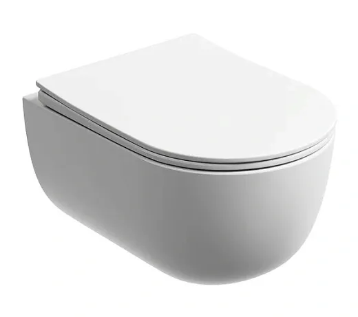 Подвесной унитаз Ceramicanova Modena Rimless, CN6063MW, безободковый, крышка-сиденье микролифт, белый матовый, сантехфарфор