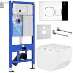Комплект инсталляции с унитазом 6 в 1 Roxen StounFix Dual Fresh 552158 (состоит из: 710200, Santi 410280CH, 530145-01) Комплект инсталляции с унитазом 6 в 1 Roxen StounFix Dual Fresh 552158 (состоит из: 710200, Santi 410280CH, 530145-01)
