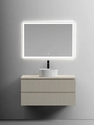 Столешница Sancos, 100 х 46 см, с отверстием под смеситель, цвет Kreman, TT100A2X